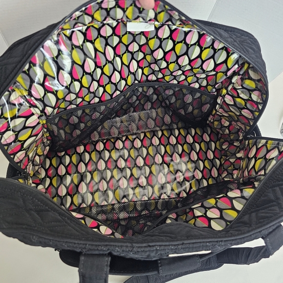 Vera Bradley Stroll Around Baby Bag Diaper Tote Black Quilted - Picture 14 of 14
